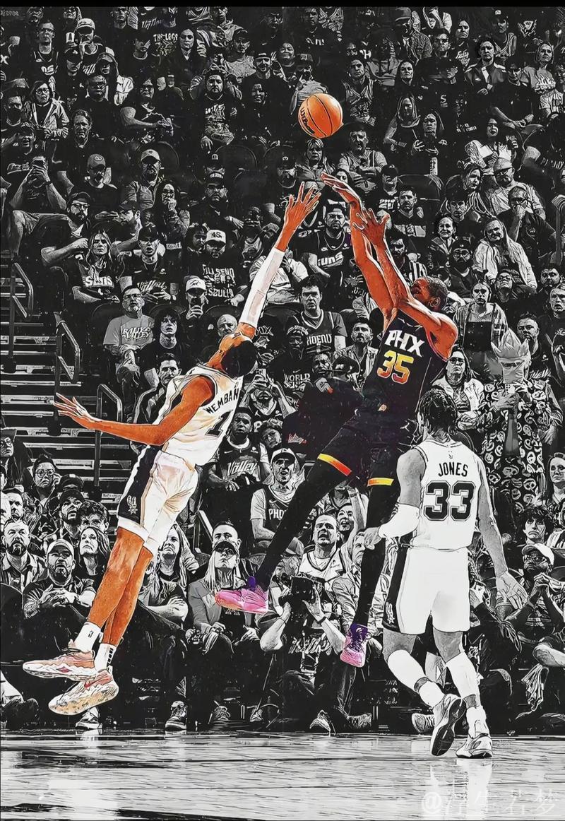 文班亚马右侧转身后仰倒地投篮命中